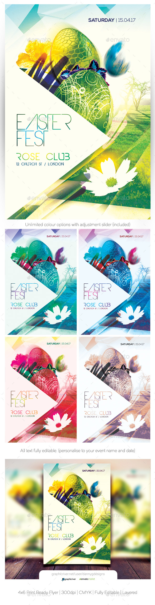 Easter Fest Flyer Template - Holidays Events