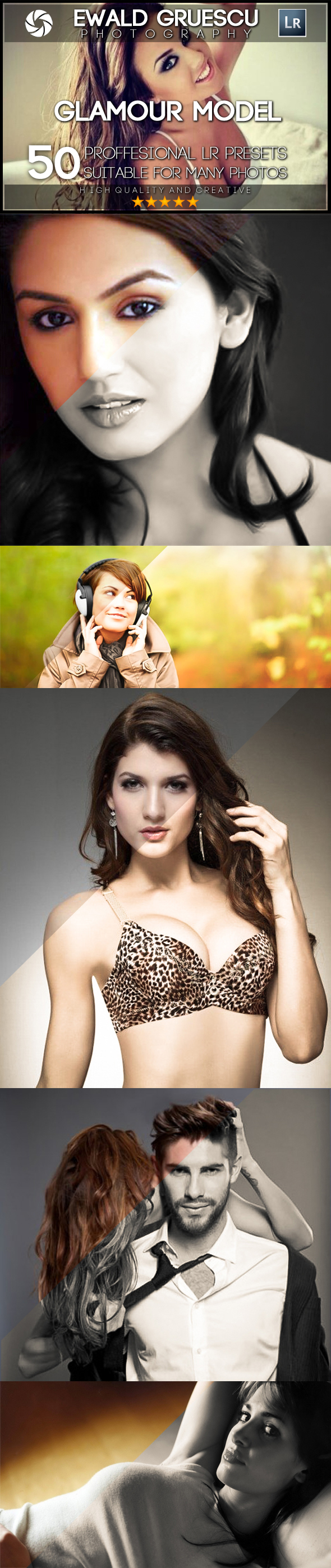 50 PRO Glamour Model Lightroom Presets - Portrait Lightroom Presets