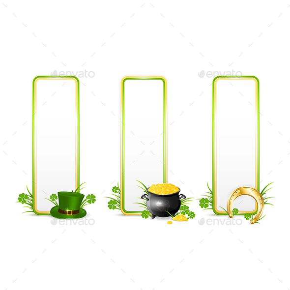 Patricks Day Banners on White - Miscellaneous Seasons/Holidays