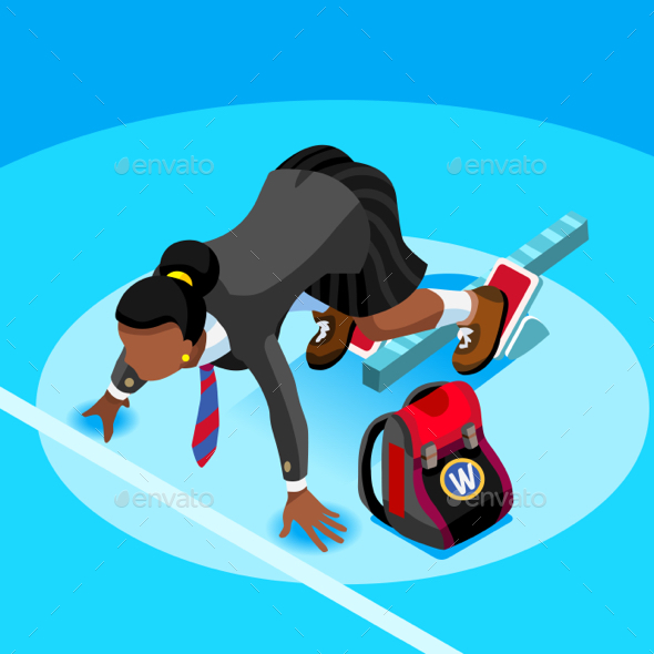 Student Isometric Vector Illustration - People Characters