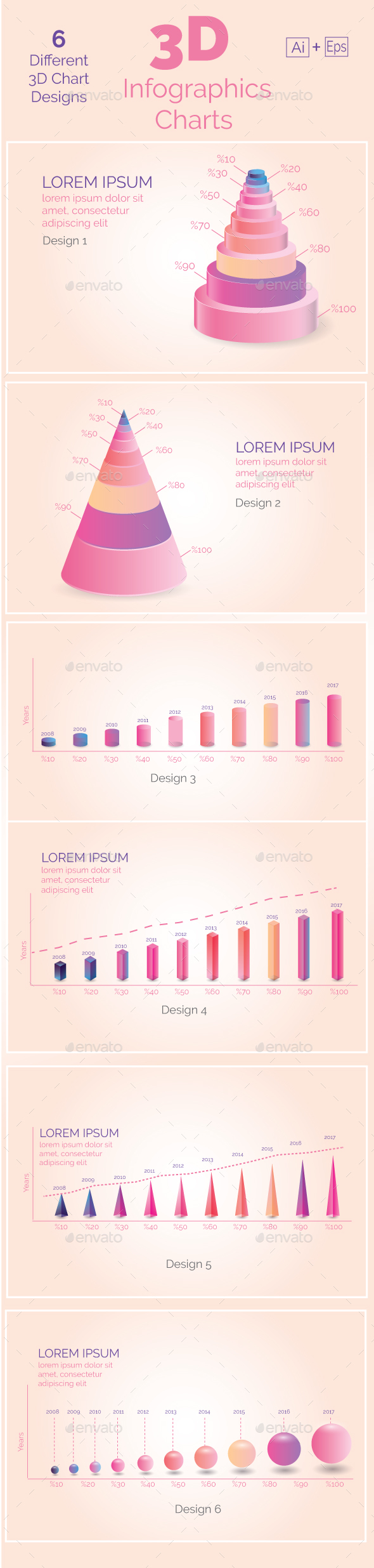 3D Infographics Charts - Infographics