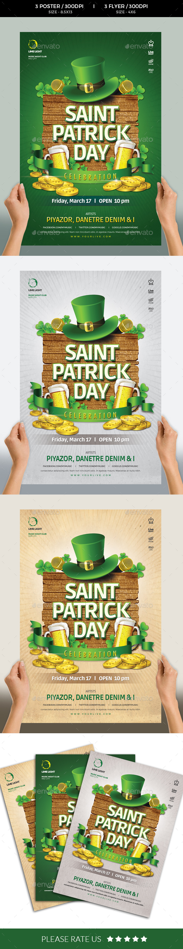 St Patricks Day Flyer - Clubs & Parties Events