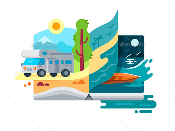 Holidays and Vacations in Nature - Miscellaneous Vectors