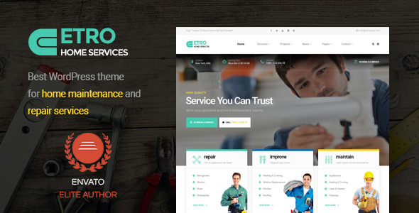 Etro - Home Maintenance, Repair and Improvement Services WordPress Theme - Corporate WordPress