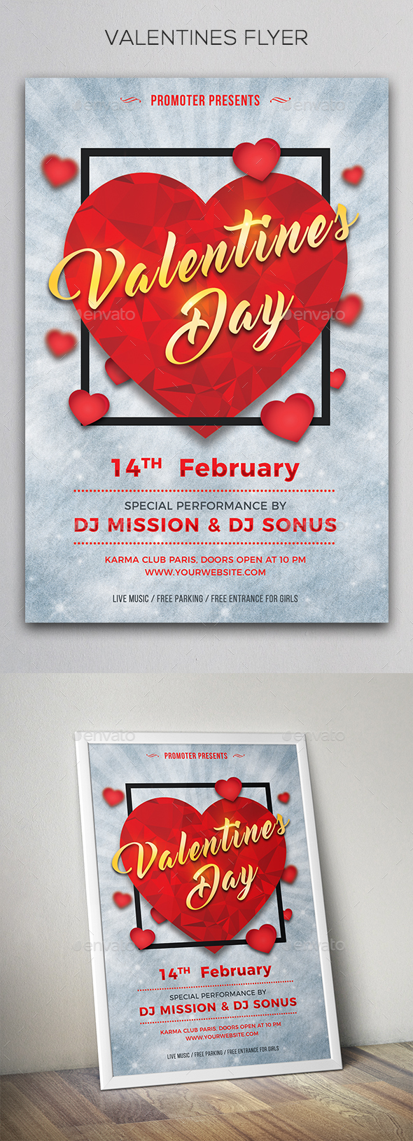 Valentines Day Flyer - Clubs & Parties Events