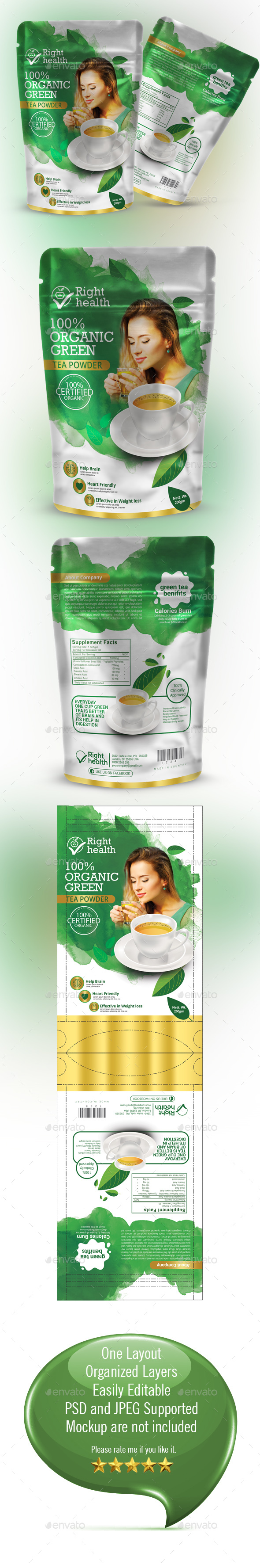 Tea Packaging Template - Packaging Print Templates