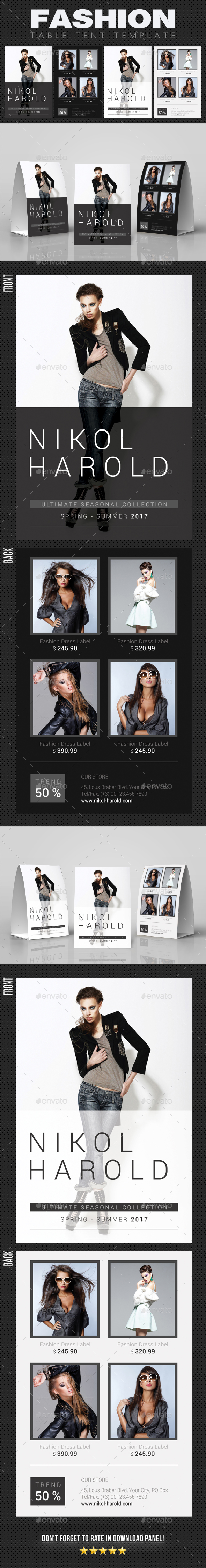 Fashion Table Tent - Miscellaneous Print Templates