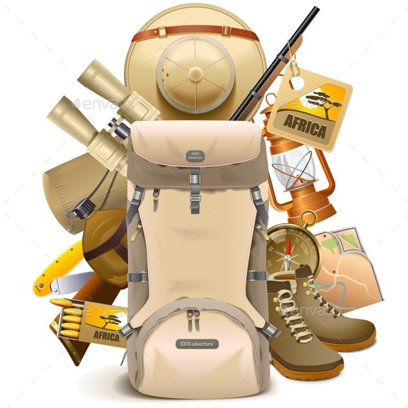 Vector Safari Haversack - Travel Conceptual