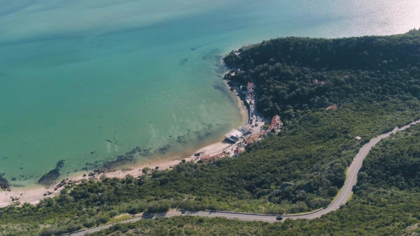 Aerial View Ocean Coastal Landscape