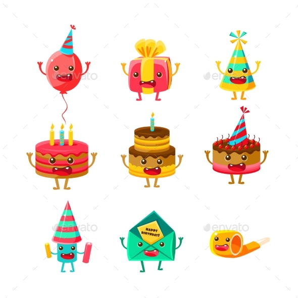 Happy Birthday And Celebration Party Symbols - Birthdays Seasons/Holidays
