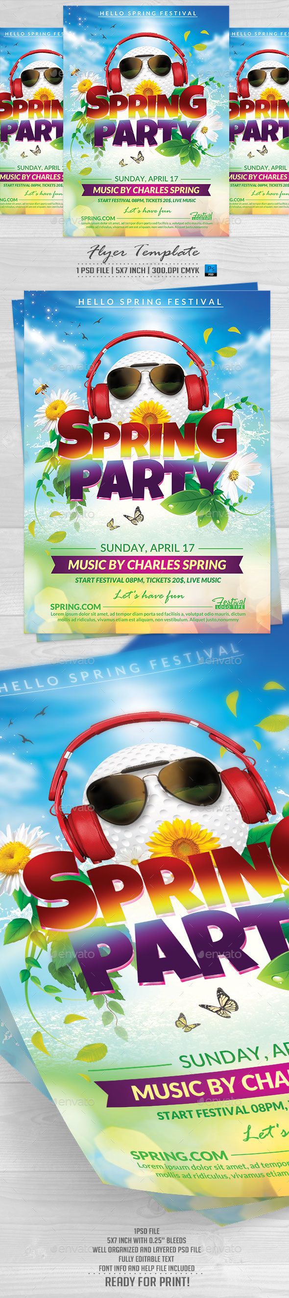 Spring Party Flyer Template - Events Flyers