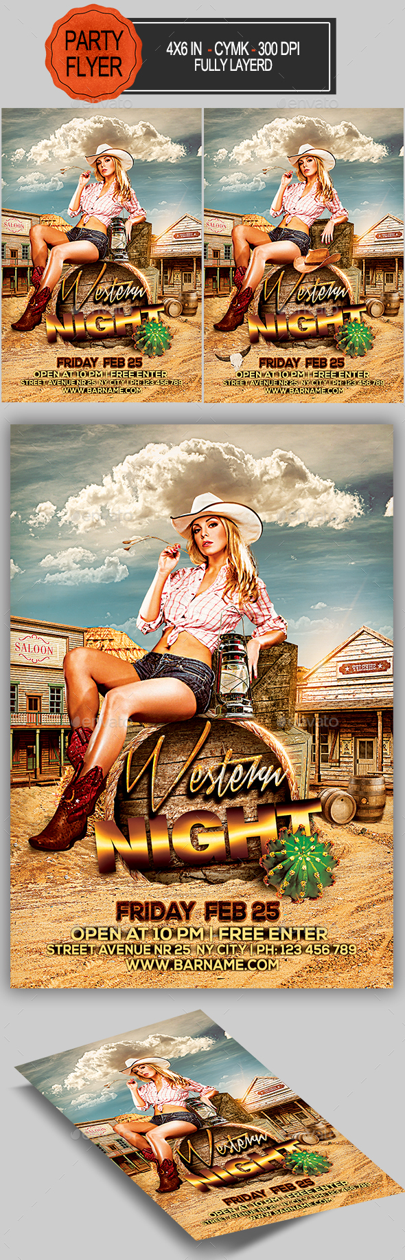 Western Party Flyer - Clubs & Parties Events