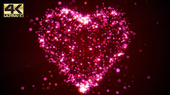Pink Animated Particle 4K Heart