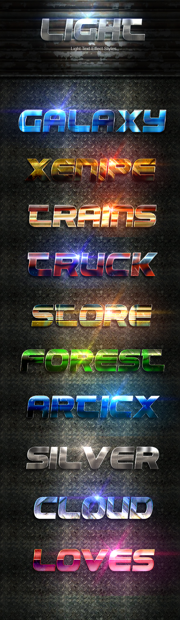 Light Text Effect Styles Vol 4 - Text Effects Styles