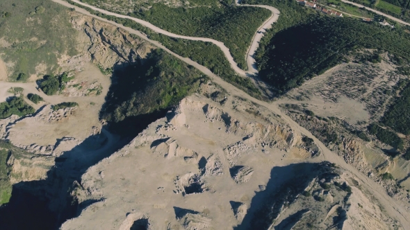 Aerial View of Open Pit Sand Quarries