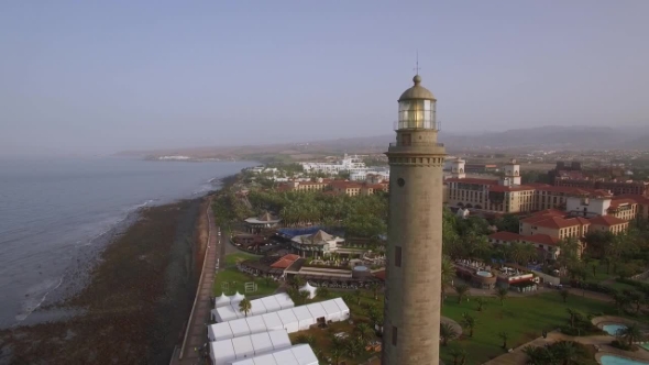 Resort Area and Maspalomas Lighthouse, Aerial View alt