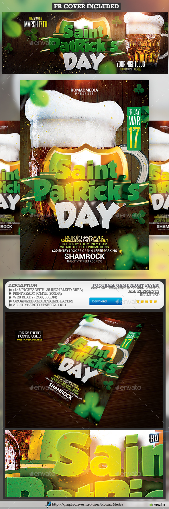 Saint Patrick's Day Flyer - Clubs & Parties Events
