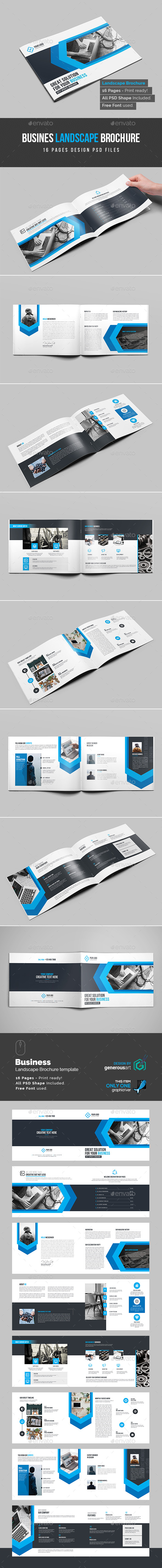 Landscape Bi-Fold Brochure Template - Brochures Print Templates