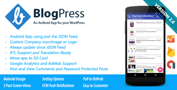 BlogPress - An Android App for your WordPress - CodeCanyon Item for Sale