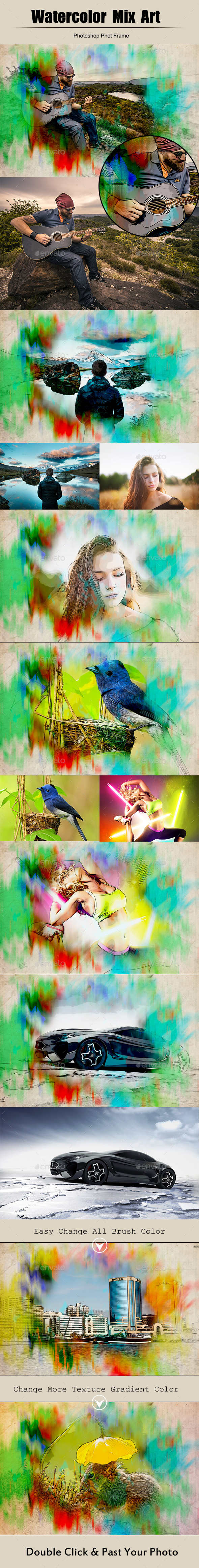 Watercolor Mix Art - Photo Templates Graphics