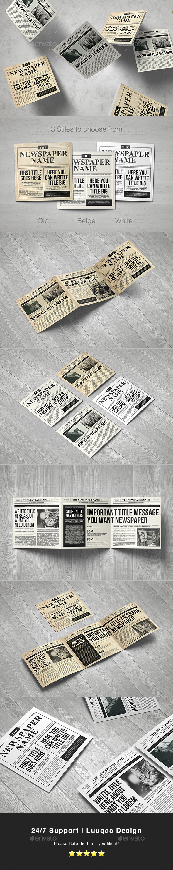 Newspaper Brochure Trifold - Brochures Print Templates