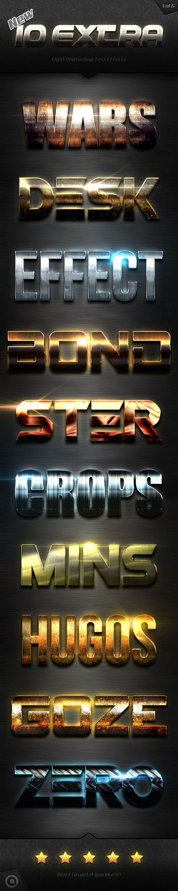 New 10 Extra Light Text Effects Vol.6 - Styles Photoshop