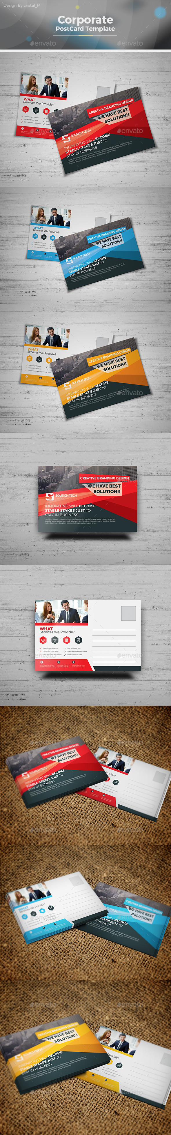 Corporate Post Card - Cards & Invites Print Templates