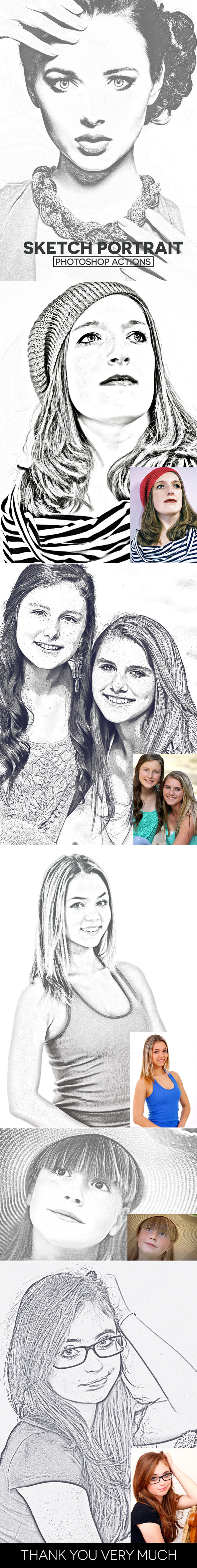 Sketch Portrait Photoshop Actions