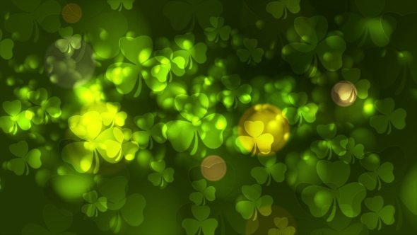 St. Patricks Day Green Bokeh Abstract Video Animation, Motion Graphics