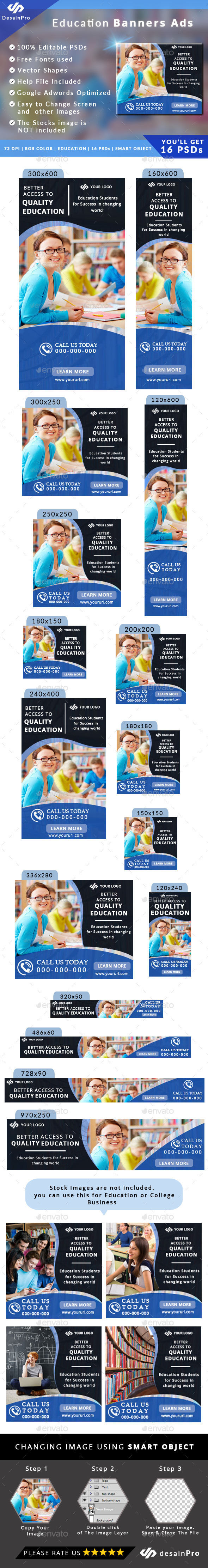 Education Banner Ads - Banners & Ads Web Elements