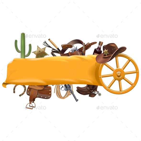 Vector Cowboy Banner - Miscellaneous Vectors