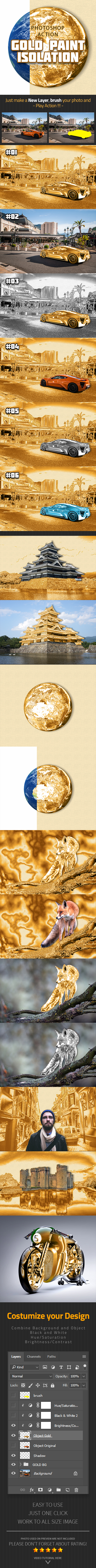 Gold Paint Isolation Action V02 - Photo Effects Actions