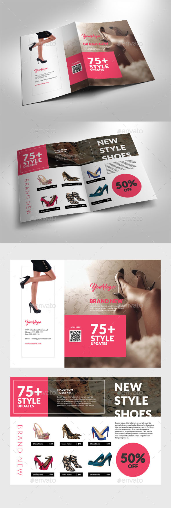 Fashion Shoes Bifold Brochure - Catalogs Brochures