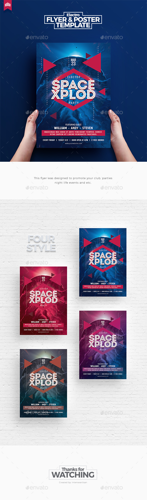 Space Xplod - Flyer Template - Clubs & Parties Events