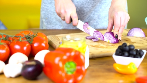 Preparing Fresh Ceasar Salad