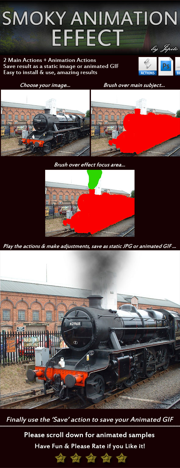 Smoky Animation Effect - Photo Effects Actions