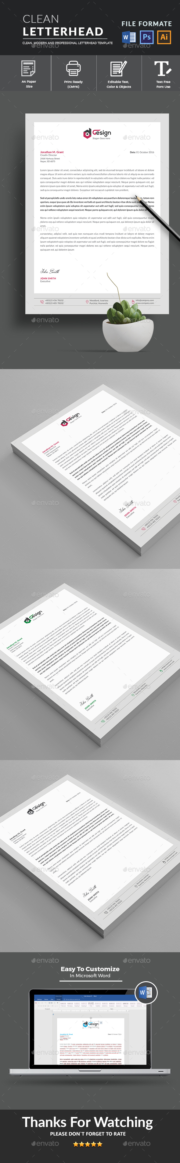 Letterhead - Stationery Print Templates