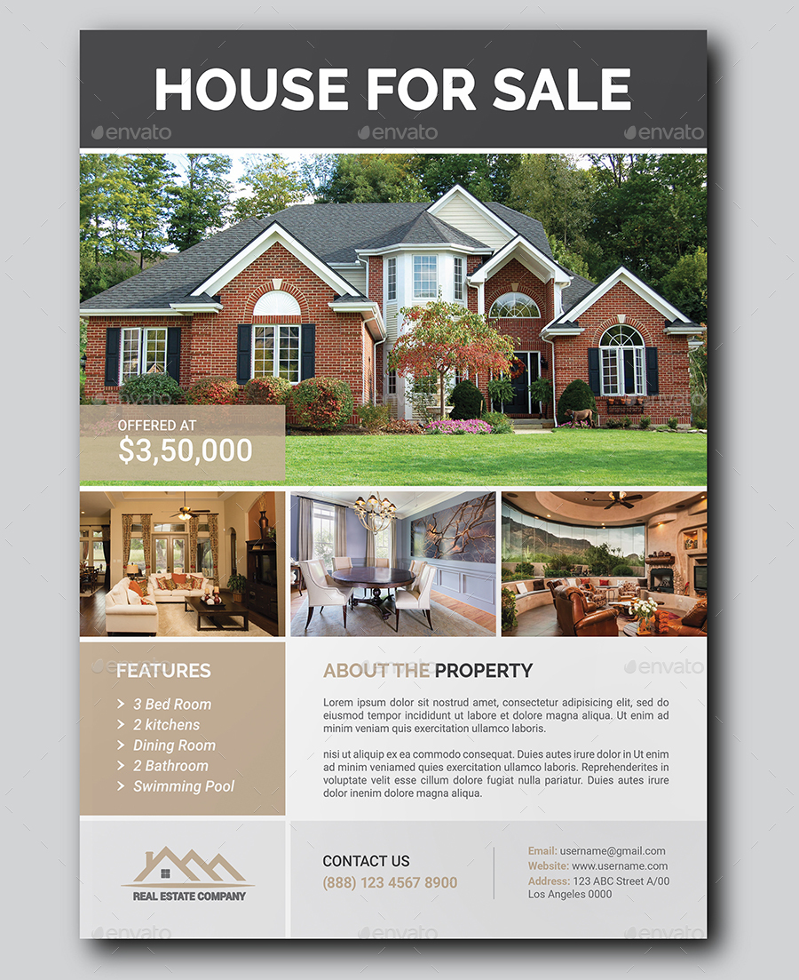 Real Estate Flyer, Print Templates | GraphicRiver