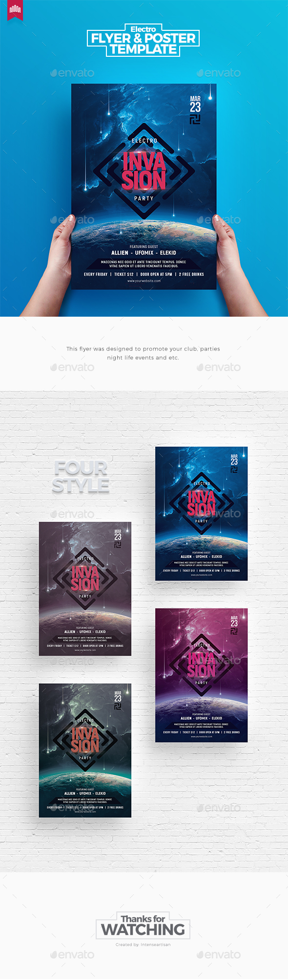 Electro Invasion - Flyer Template - Clubs & Parties Events