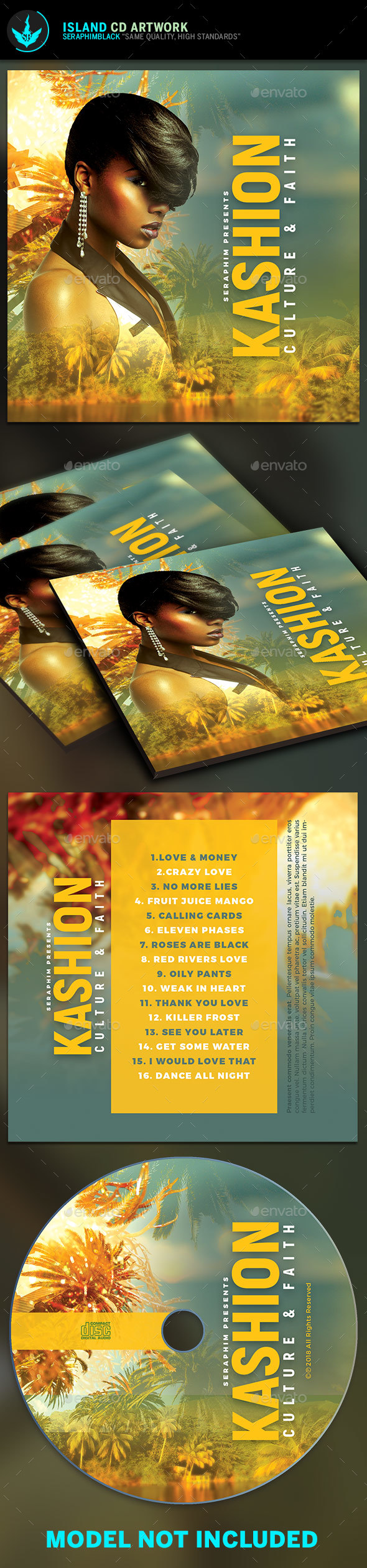 Tropical CD Artwork Template - CD & DVD Artwork Print Templates
