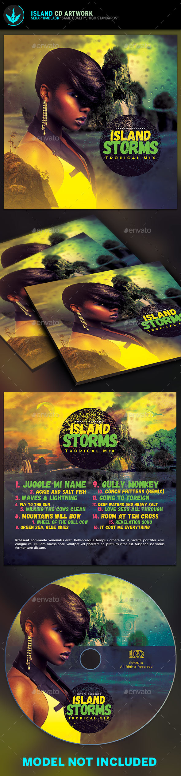 Island CD Artwork Template - CD & DVD Artwork Print Templates