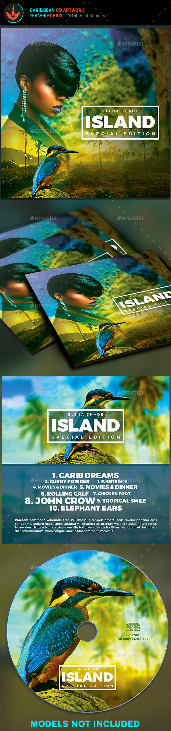 Caribbean CD Artwork Template - CD & DVD Artwork Print Templates