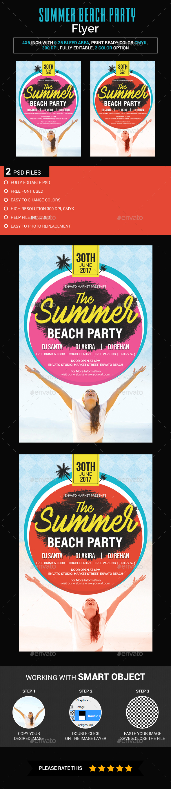 Summer Beach Party Flyer - Clubs & Parties Events
