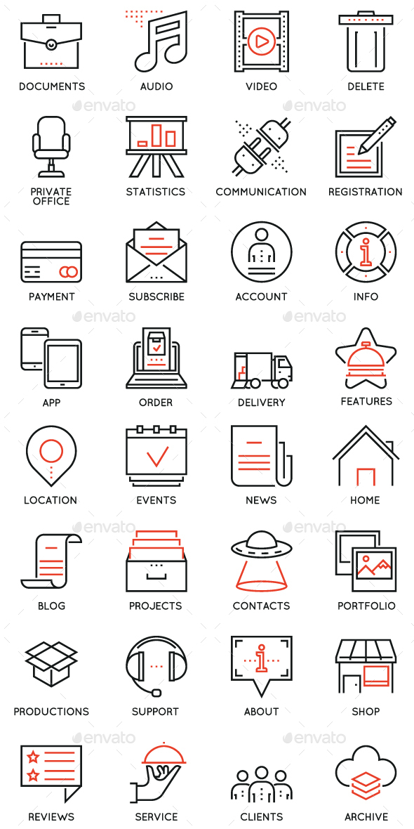 Maintain and Service Icons - Media Icons
