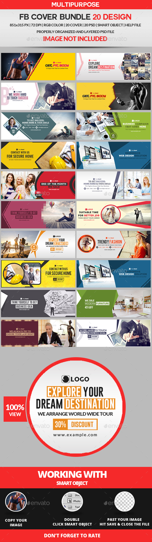 Facebook Cover Bundle - 20 Design - Facebook Timeline Covers Social Media
