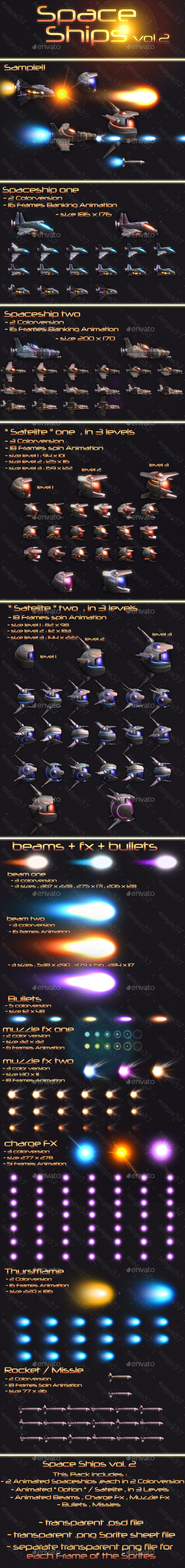 Spaceships Vol.2 - Sprites Game Assets