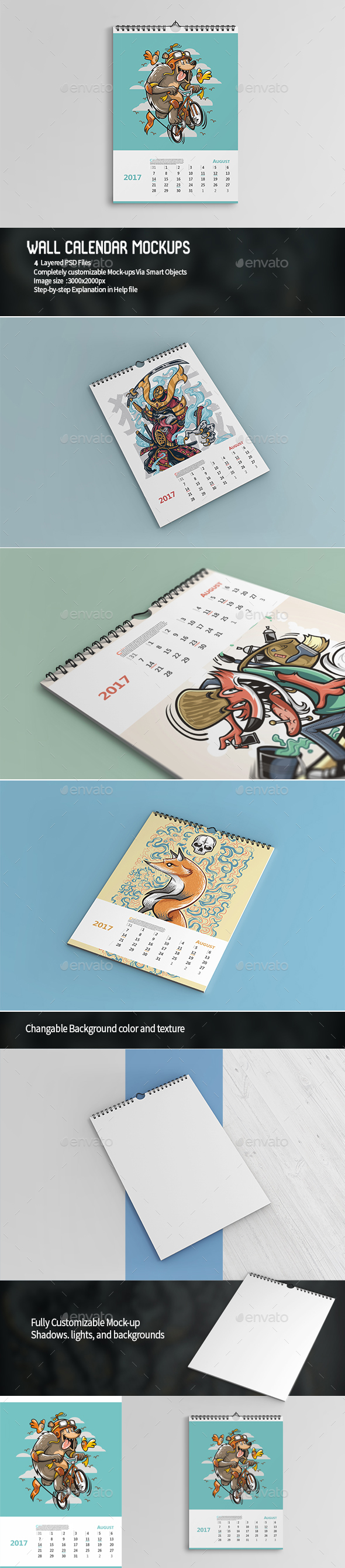 Wall Calendar Mockups - Miscellaneous Print
