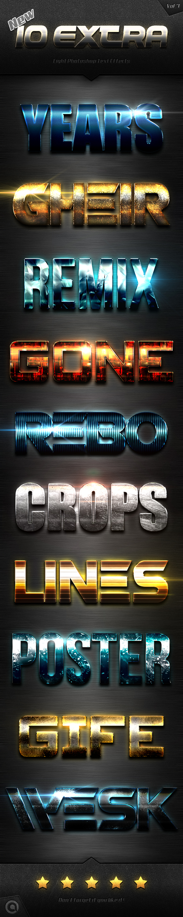 New 10 Extra Light Text Effects Vol.7 - Styles Photoshop
