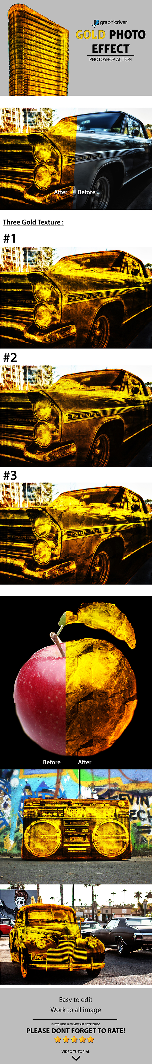 Gold Photo Action - Photo Effects Actions