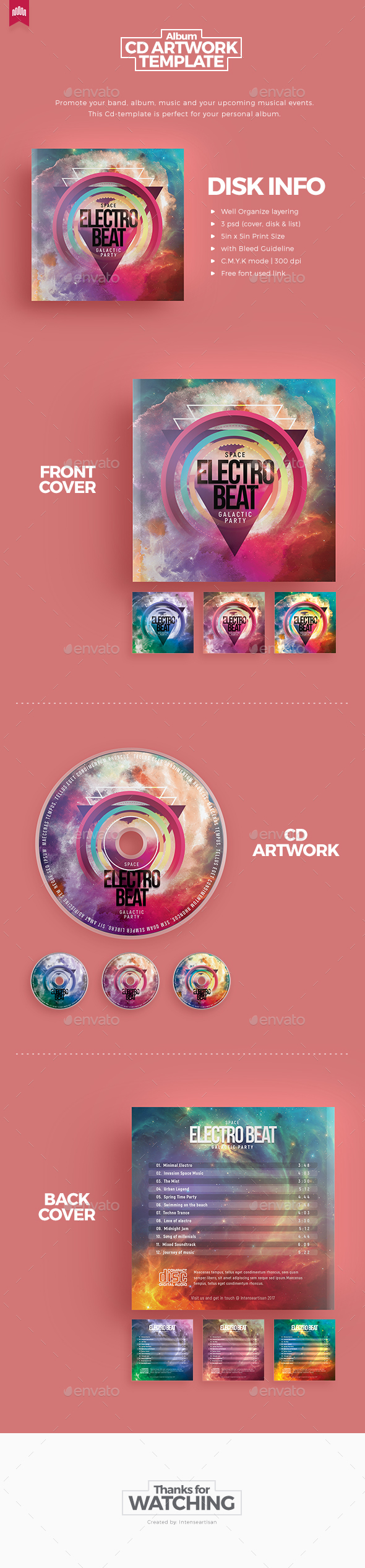 Electro Beat - Cd Artwork - CD & DVD Artwork Print Templates